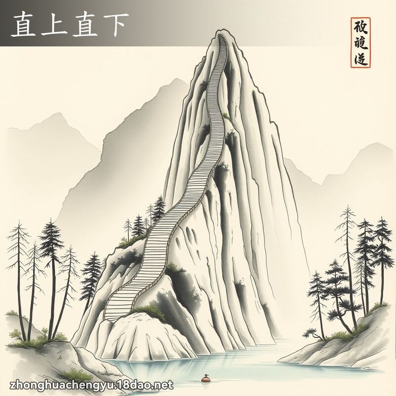直上直下 - 中華成語配圖