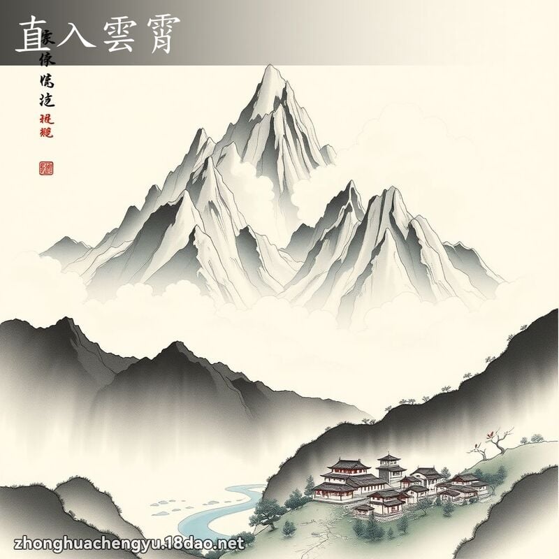 直入雲霄 - 中華成語配圖