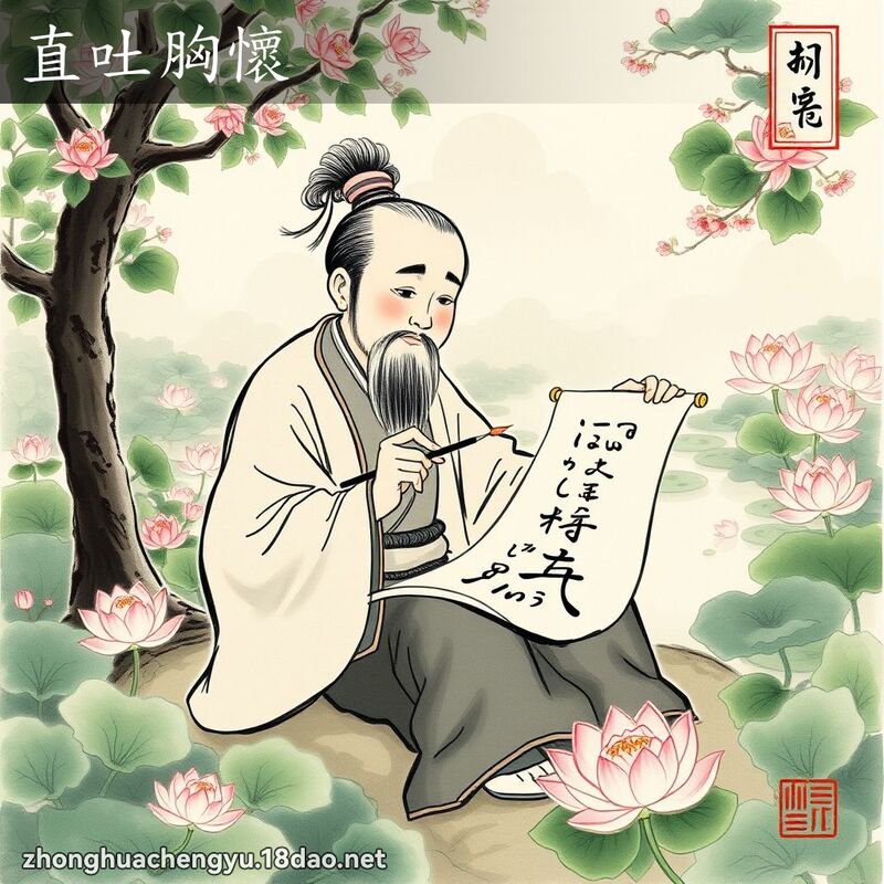直吐胸懷 - 中華成語配圖