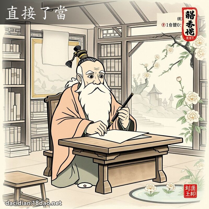 直接了当 - 中华成语配图