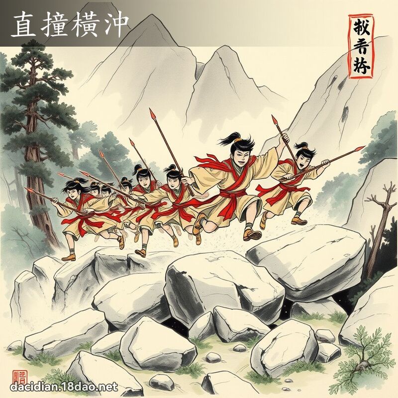 直撞横冲 - 中华成语配图
