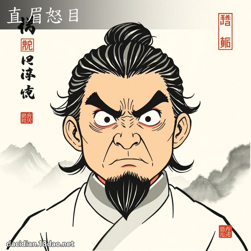 直眉怒目 配图
