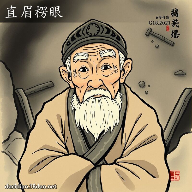 直眉楞眼 配图