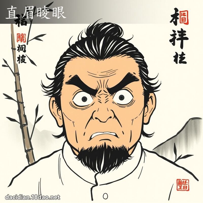 直眉睖眼 配图