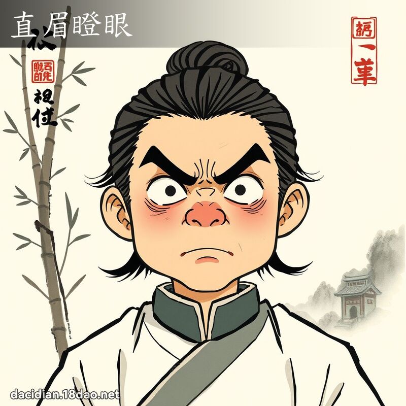 直眉瞪眼 配图