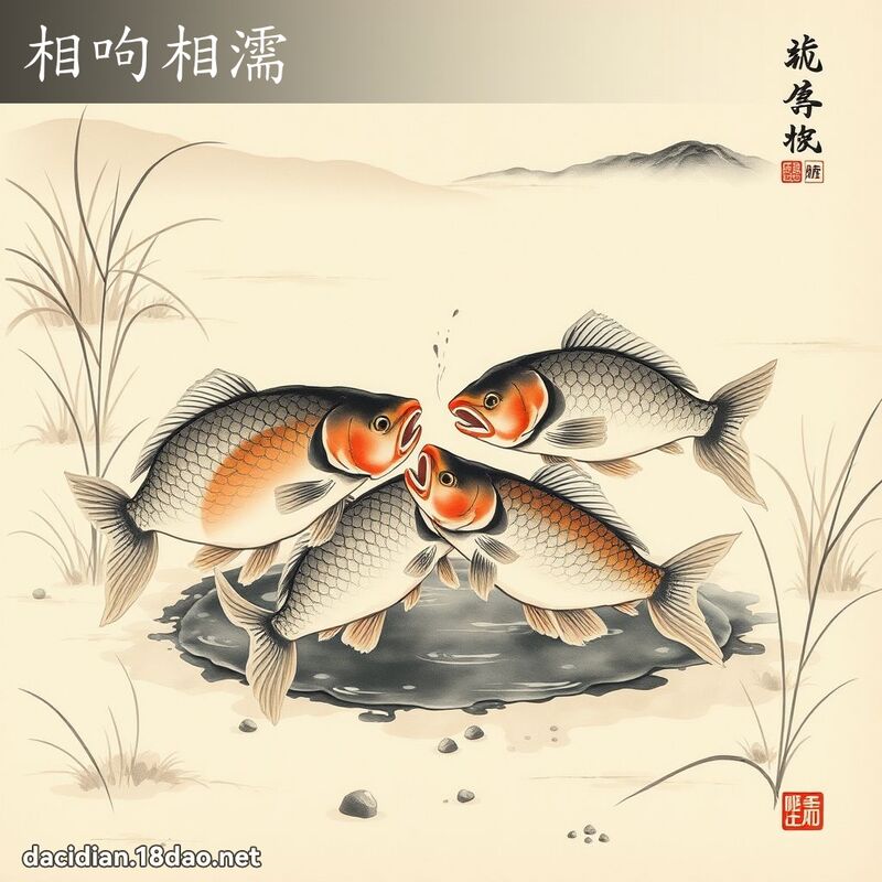 相呴相濡 - 中華成語配圖