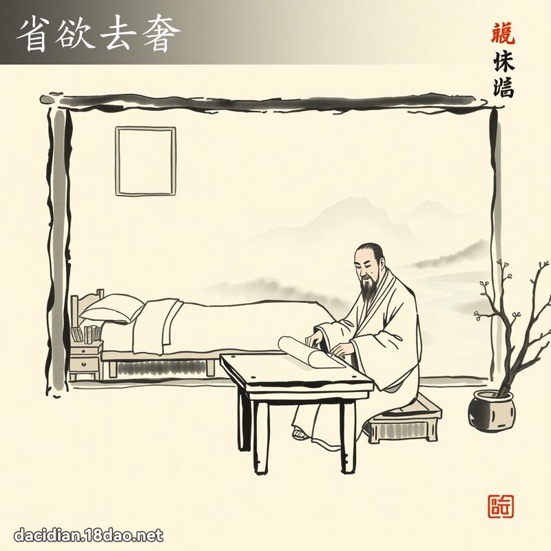 省欲去奢 - 中華成語配圖