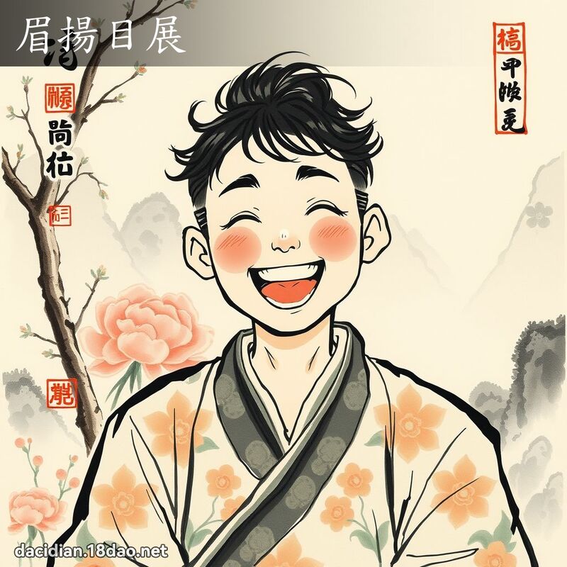 眉揚目展 配图