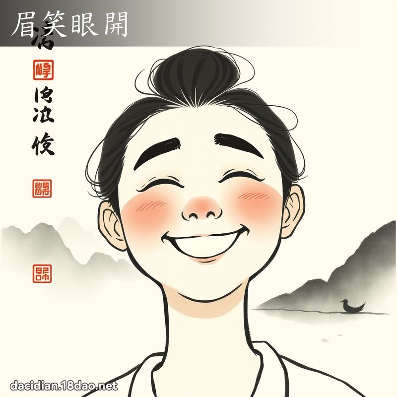 眉笑眼開 配图