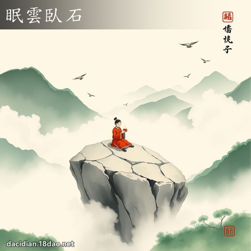 眠雲臥石 配图