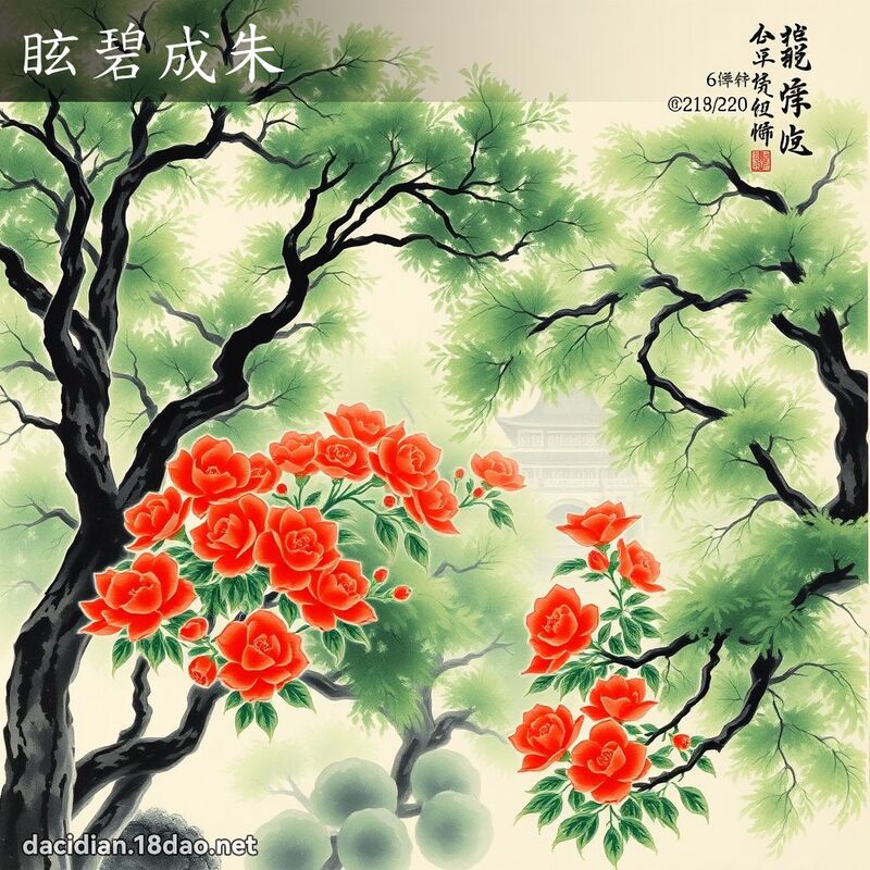 眩碧成朱 配图