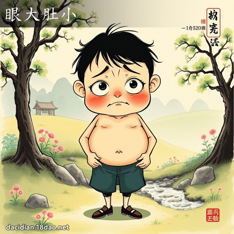 眼大肚小 配图