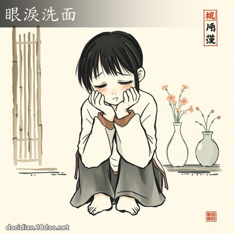 眼泪洗面 配图