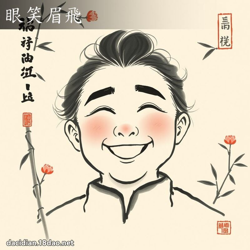 眼笑眉飞 配图