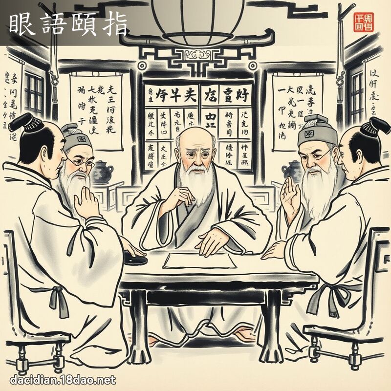 眼语颐指 配图