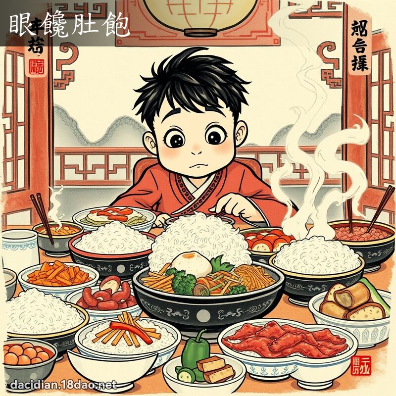 眼馋肚饱 配图