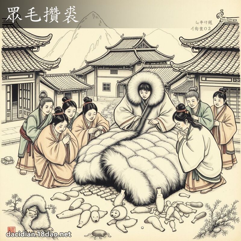 眾毛攒裘 配图