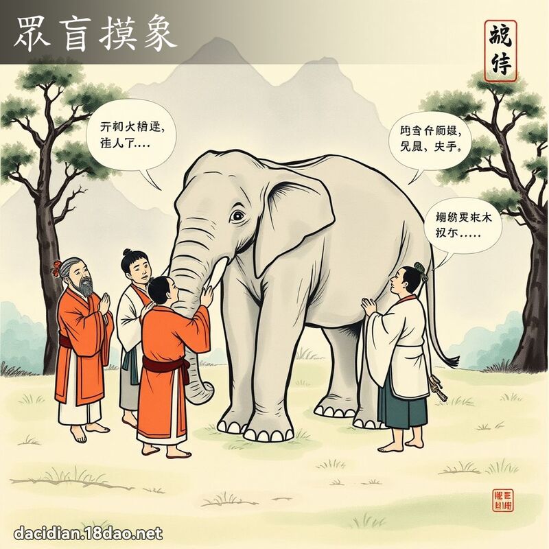 眾盲摸象 配图