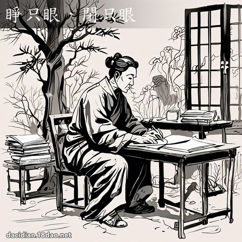 睁只眼,闭只眼 配图