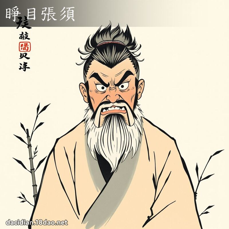 睁目张须 配图