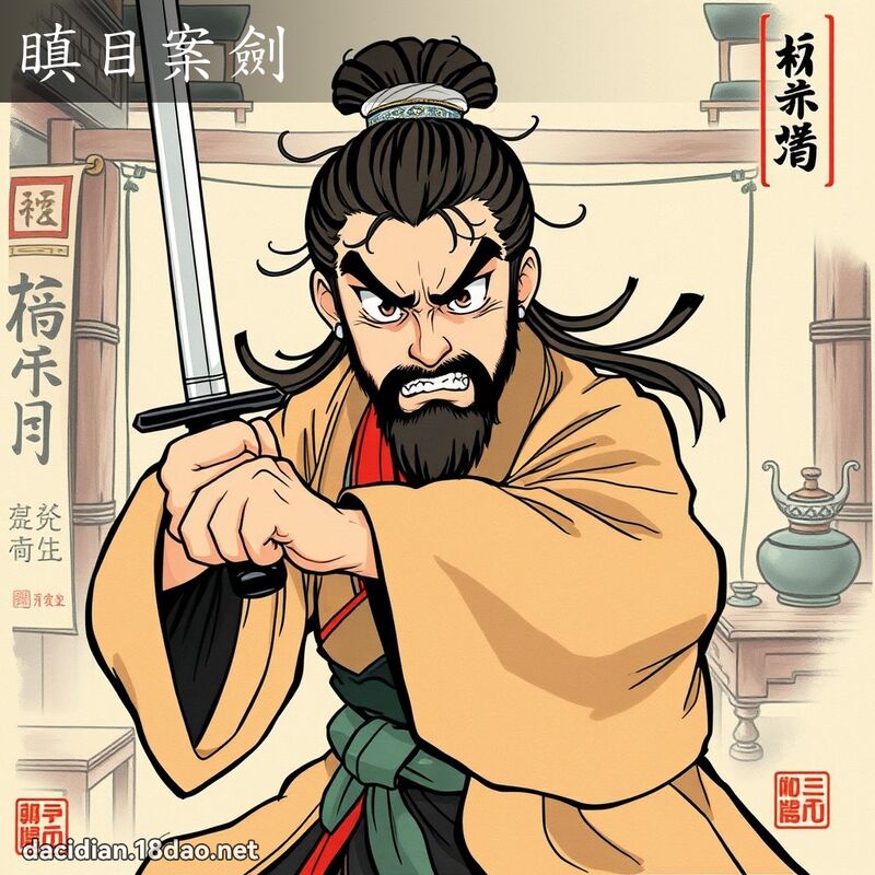 瞋目案剑 配图