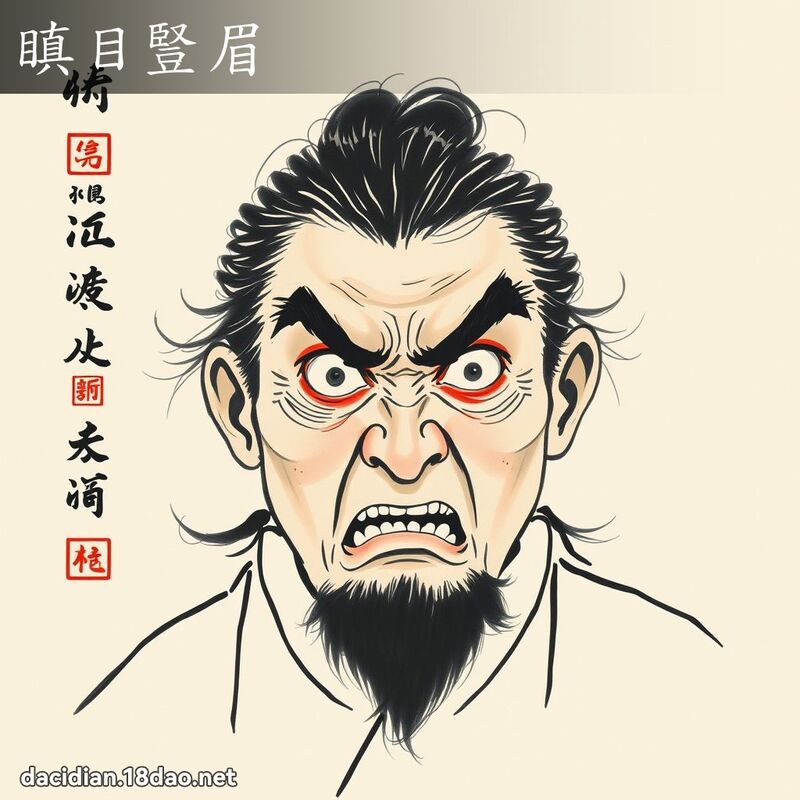 瞋目竖眉 配图