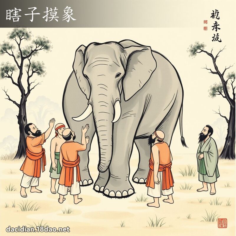 瞎子摸象 配图