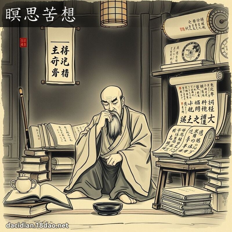 瞑思苦想 配图