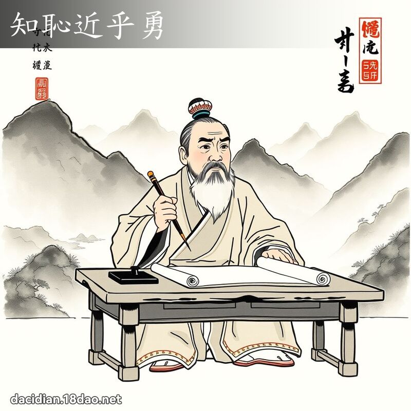 知耻近乎勇 - 中华成语配图