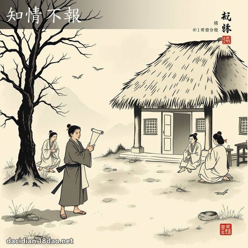 知情不报 - 中华成语配图