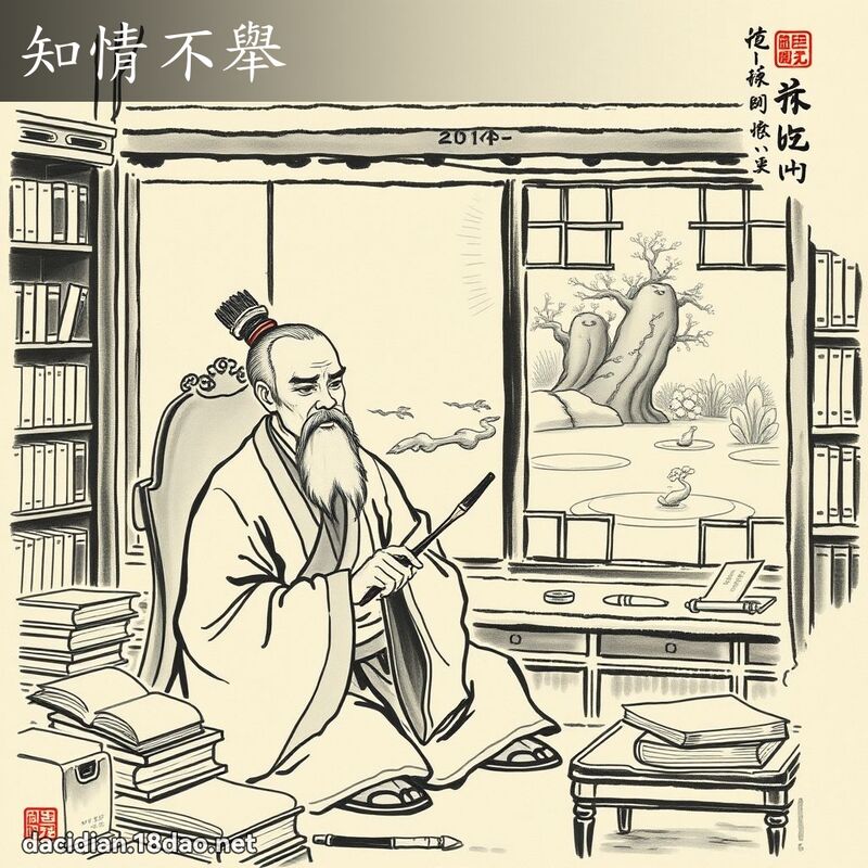 知情不舉 - 中華成語配圖