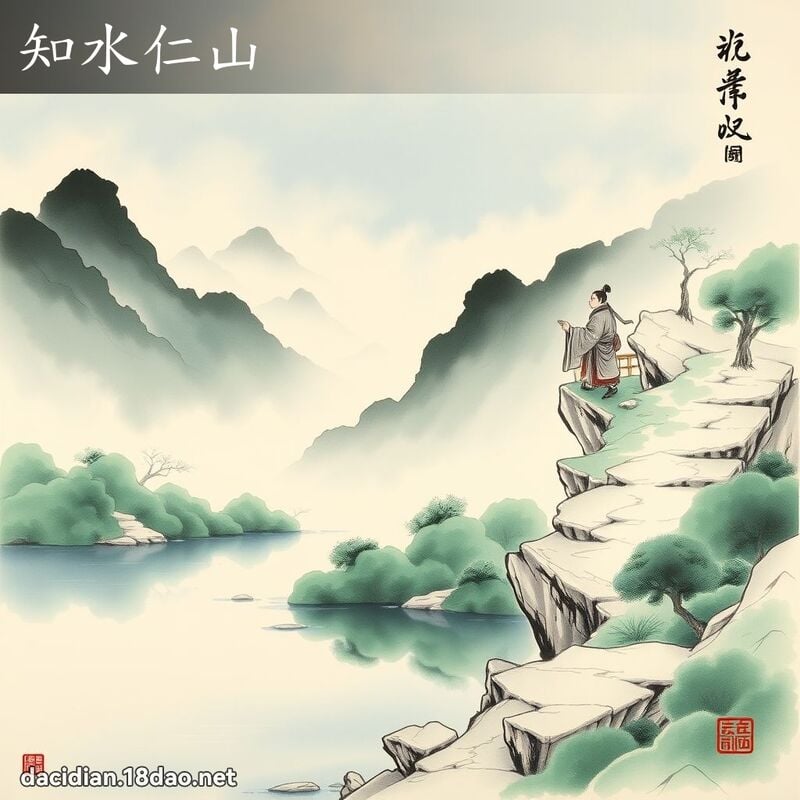 知水仁山 - 中华成语配图