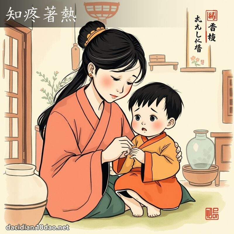 知疼著熱 - 中華成語配圖