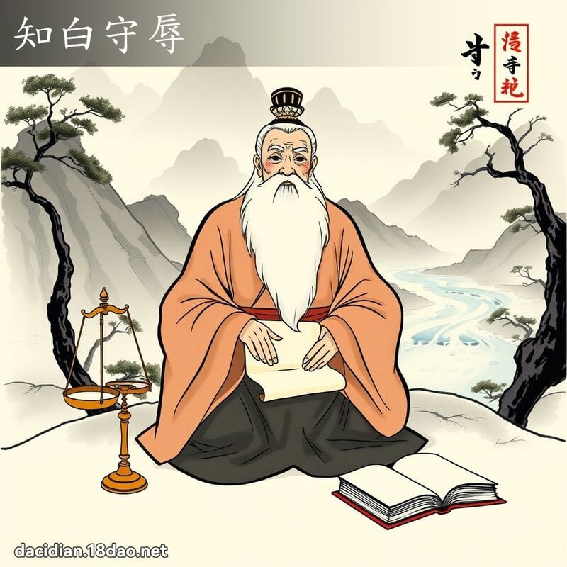 知白守辱 - 中華成語配圖