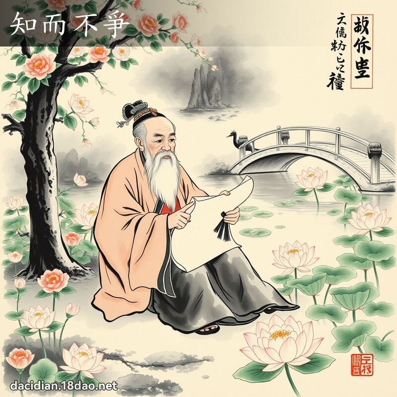 知而不爭 - 中華成語配圖