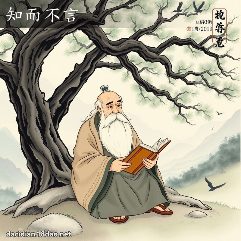 知而不言 - 中華成語配圖