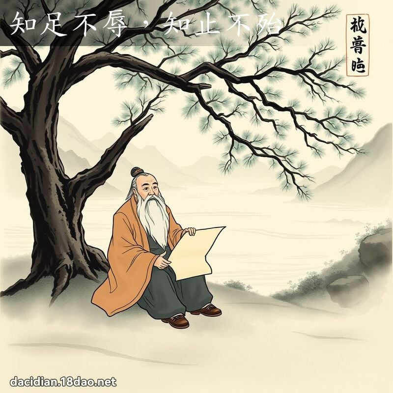 知足不辱，知止不殆 - 中華成語配圖