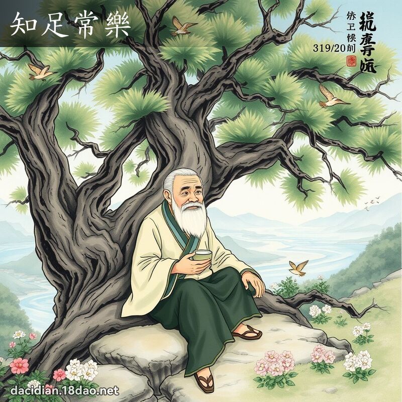 知足常乐 - 中华成语配图
