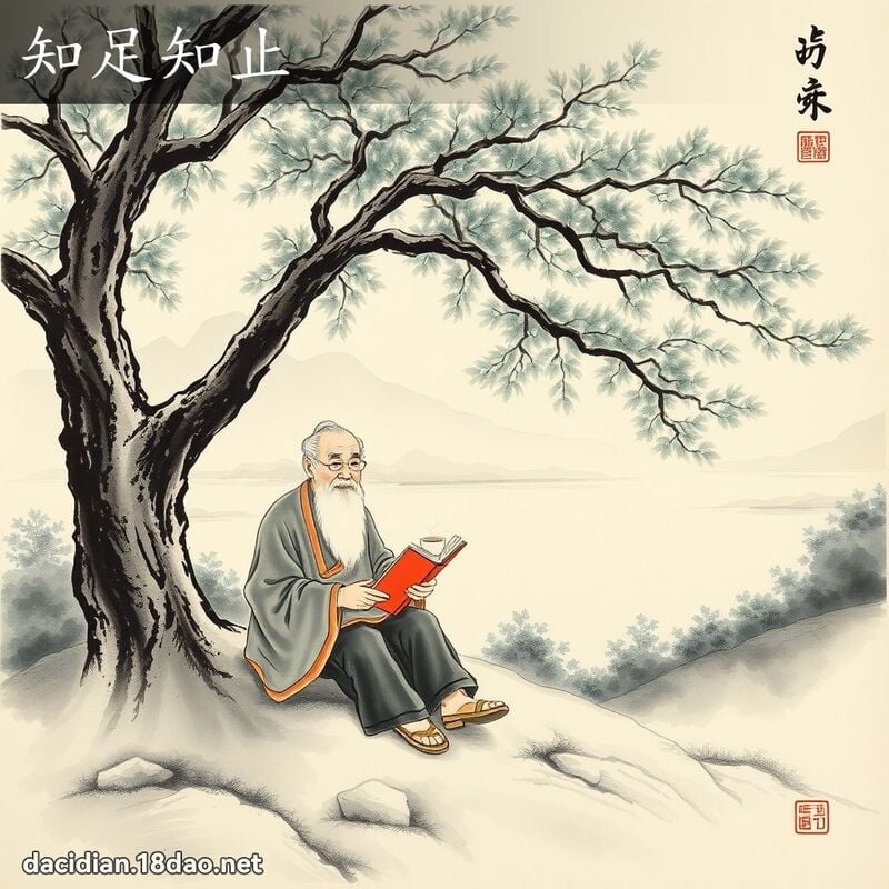 知足知止 - 中华成语配图