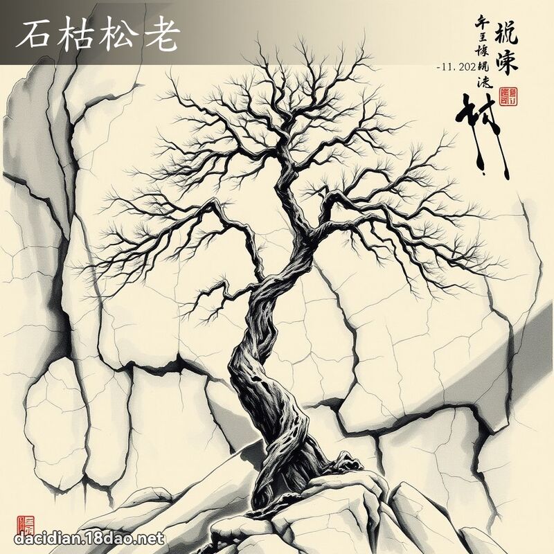 石枯松老 配图