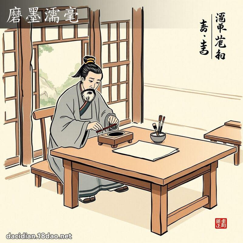 磨墨濡毫 配图