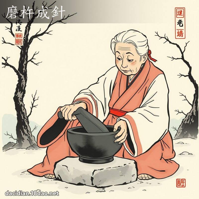 磨杵成针 配图