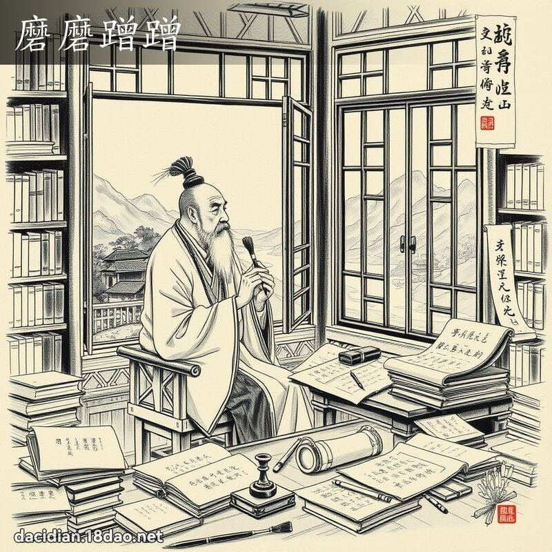 磨磨蹭蹭 配图