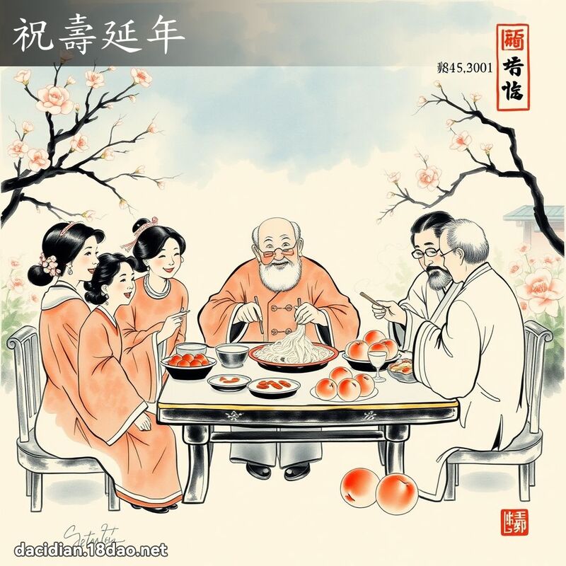 祝壽延年 配图