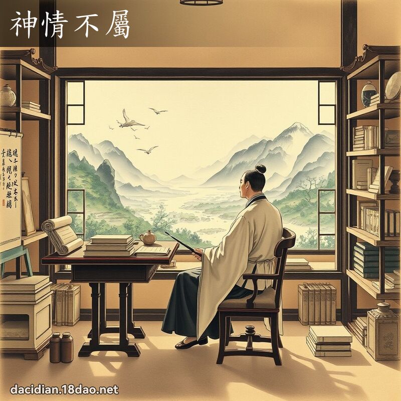 神情不属 配图