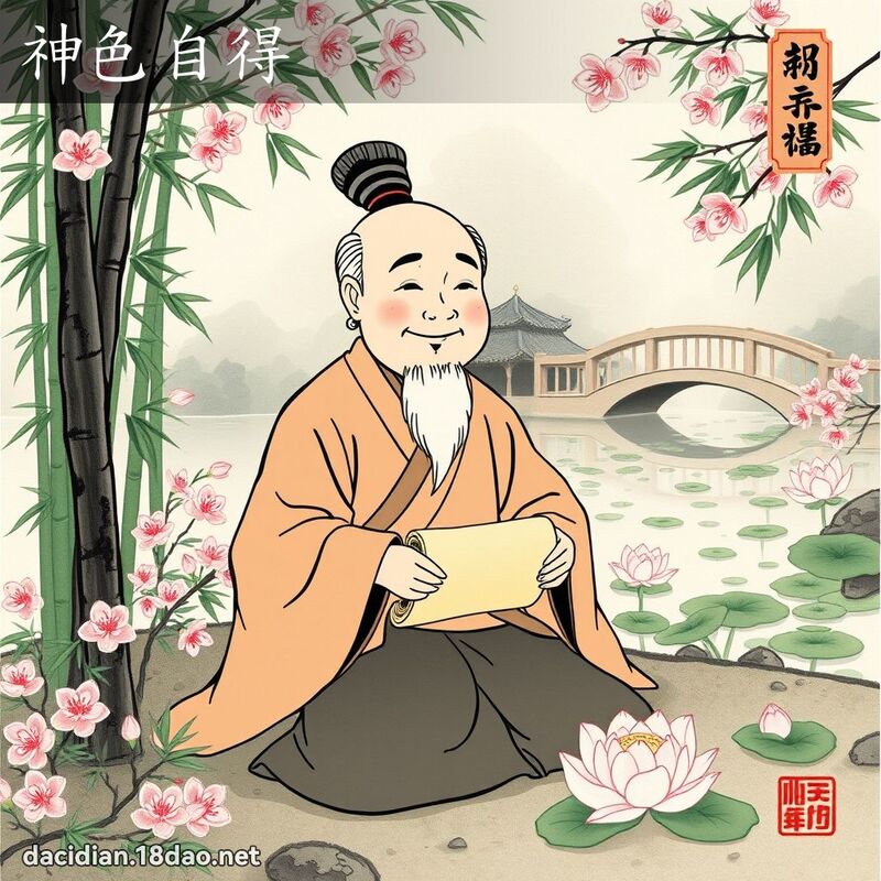 神色自得 配图