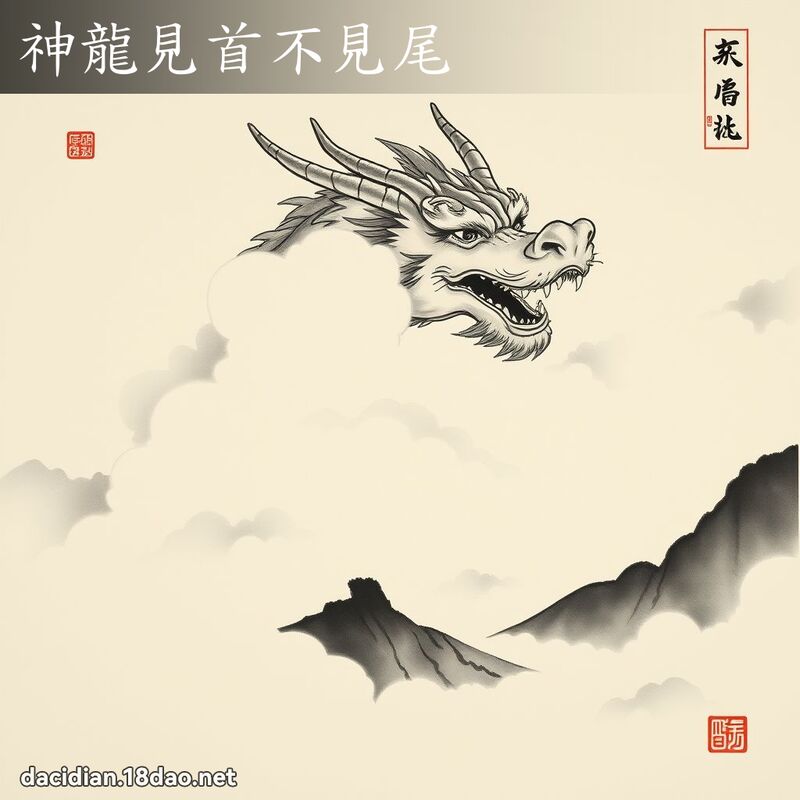 神龙见首不见尾 配图