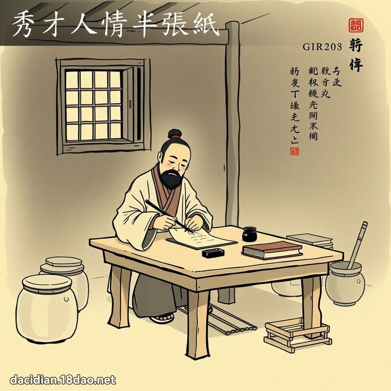 秀才人情半张纸 配图