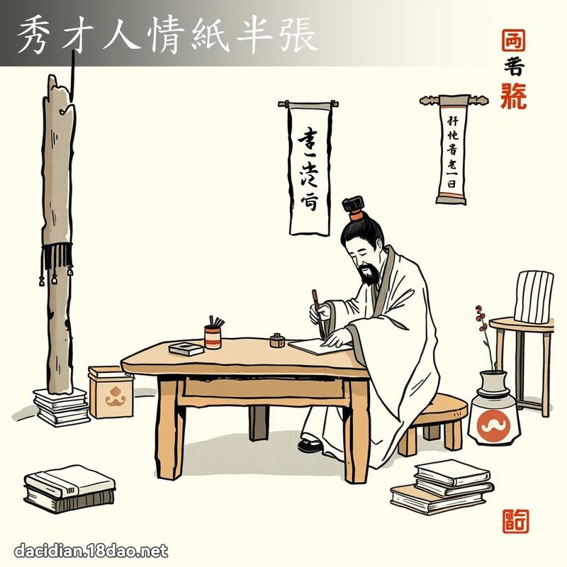 秀才人情纸半张 配图