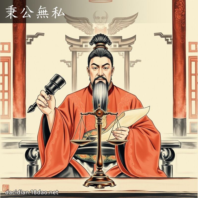 秉公无私 配图